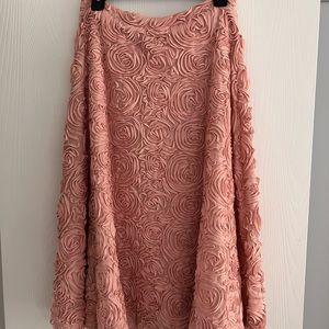 Anthropologie textured roses skirt